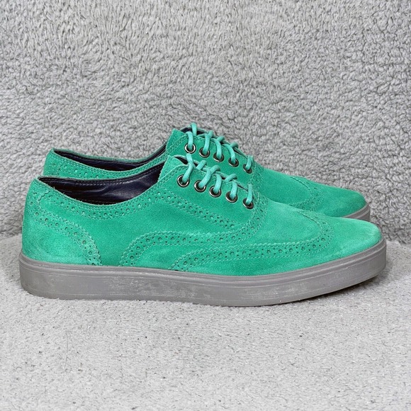 Cole Haan Bergen Mens Size 8.5 Wingtip Oxfords Shoes Green Mint Leaf Suede main image 7